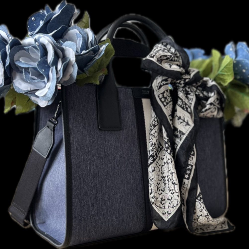 Project Denim Rose, white or blue denim handcrafted denim rose - Picture 3 of 6